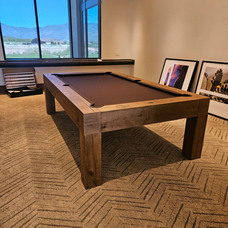 custom wood pool table